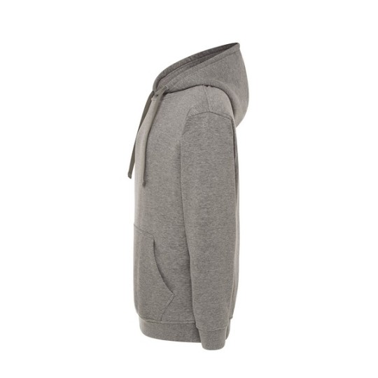 SUDADERA UNISEX CON CAPUCHA, CREMALLERA Y BOLSILLO CANGURO COLOR GRIS