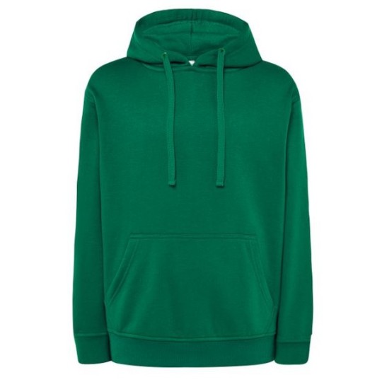 SUDADERA UNISEX CON CAPUCHA, CREMALLERA Y BOLSILLO CANGURO COLOR VERDE KELLY