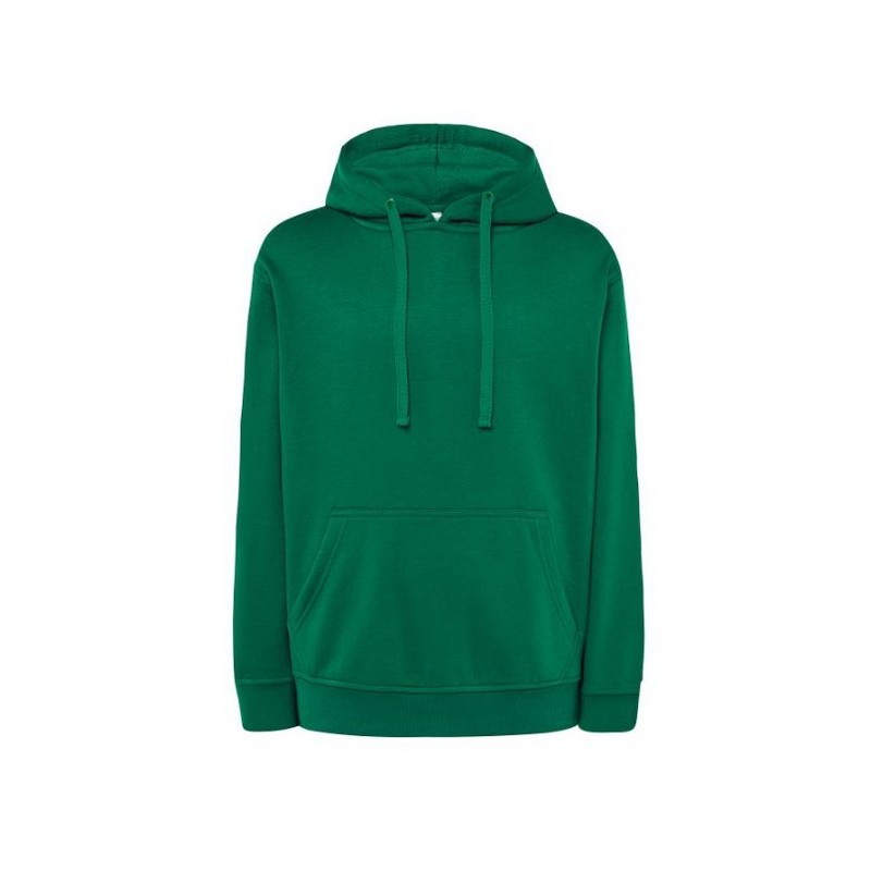 SUDADERA UNISEX CON CAPUCHA, CREMALLERA Y BOLSILLO CANGURO COLOR VERDE KELLY