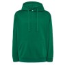 SUDADERA UNISEX CON CAPUCHA, CREMALLERA Y BOLSILLO CANGURO COLOR VERDE KELLY