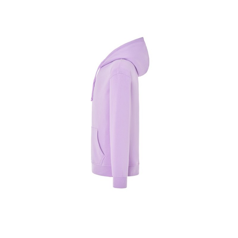 SUDADERA UNISEX CON CAPUCHA, CREMALLERA Y BOLSILLO CANGURO COLOR LAVANDA