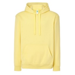 SUDADERA UNISEX CON CAPUCHA, CREMALLERA Y BOLSILLO CANGURO COLOR AMARILLO CLARO