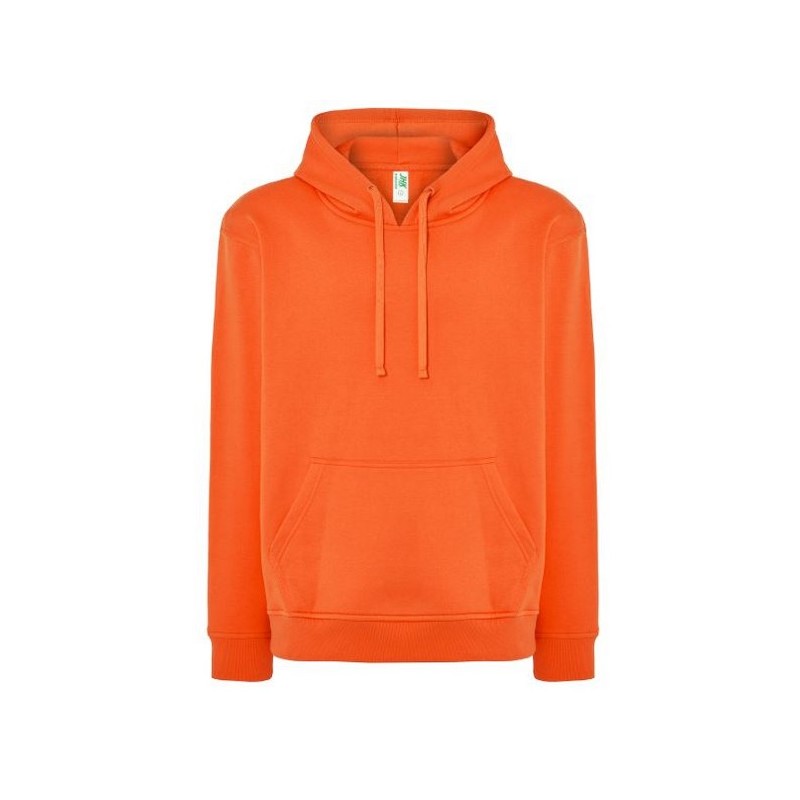 SUDADERA UNISEX CON CAPUCHA, CREMALLERA Y BOLSILLO CANGURO COLOR NARANJA