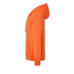 SUDADERA UNISEX CON CAPUCHA, CREMALLERA Y BOLSILLO CANGURO COLOR NARANJA