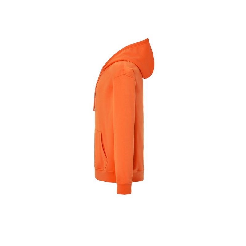 SUDADERA UNISEX CON CAPUCHA, CREMALLERA Y BOLSILLO CANGURO COLOR NARANJA