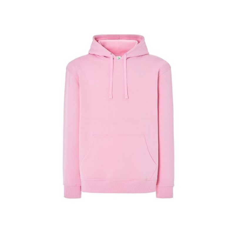 SUDADERA UNISEX CON CAPUCHA, CREMALLERA Y BOLSILLO CANGURO COLOR ROSA