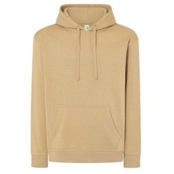 SUDADERA UNISEX CON CAPUCHA, CREMALLERA Y BOLSILLO CANGURO COLOR SAND