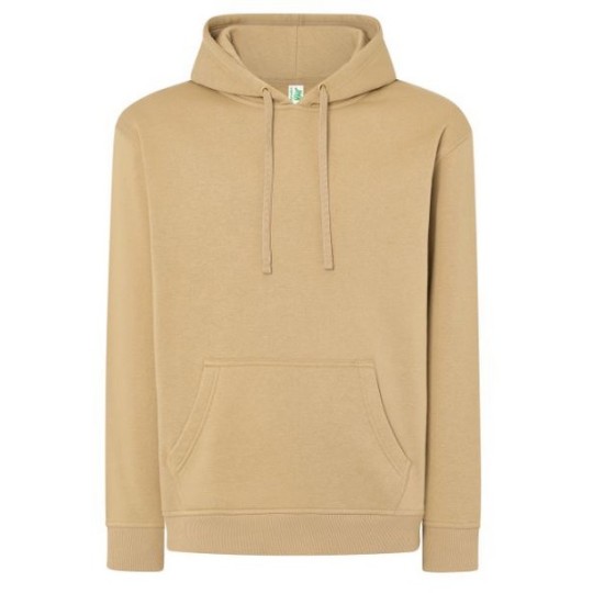 SUDADERA UNISEX CON CAPUCHA, CREMALLERA Y BOLSILLO CANGURO COLOR SAND