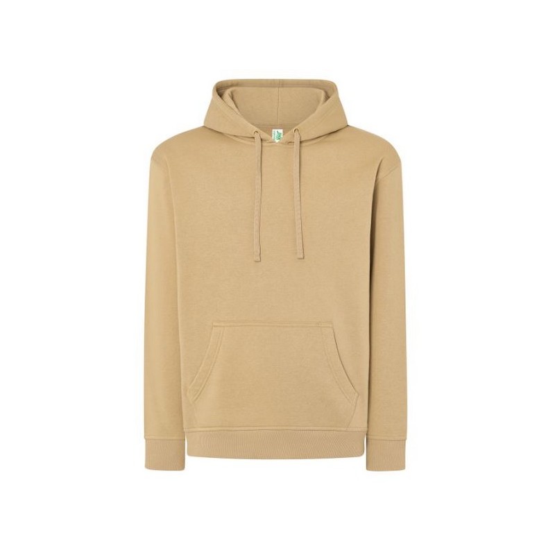 SUDADERA UNISEX CON CAPUCHA, CREMALLERA Y BOLSILLO CANGURO COLOR SAND