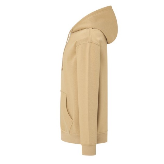 SUDADERA UNISEX CON CAPUCHA, CREMALLERA Y BOLSILLO CANGURO COLOR SAND