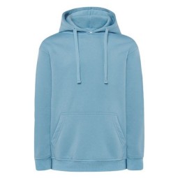 SUDADERA UNISEX CON CAPUCHA, CREMALLERA Y BOLSILLO CANGURO COLOR AZUL CIELO