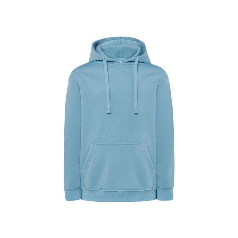 SUDADERA UNISEX CON CAPUCHA, CREMALLERA Y BOLSILLO CANGURO COLOR AZUL CIELO