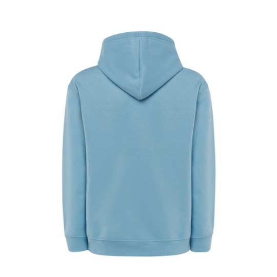 SUDADERA UNISEX CON CAPUCHA, CREMALLERA Y BOLSILLO CANGURO COLOR AZUL CIELO