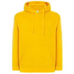 SUDADERA UNISEX CON CAPUCHA, CREMALLERA Y BOLSILLO CANGURO COLOR AMARILLO