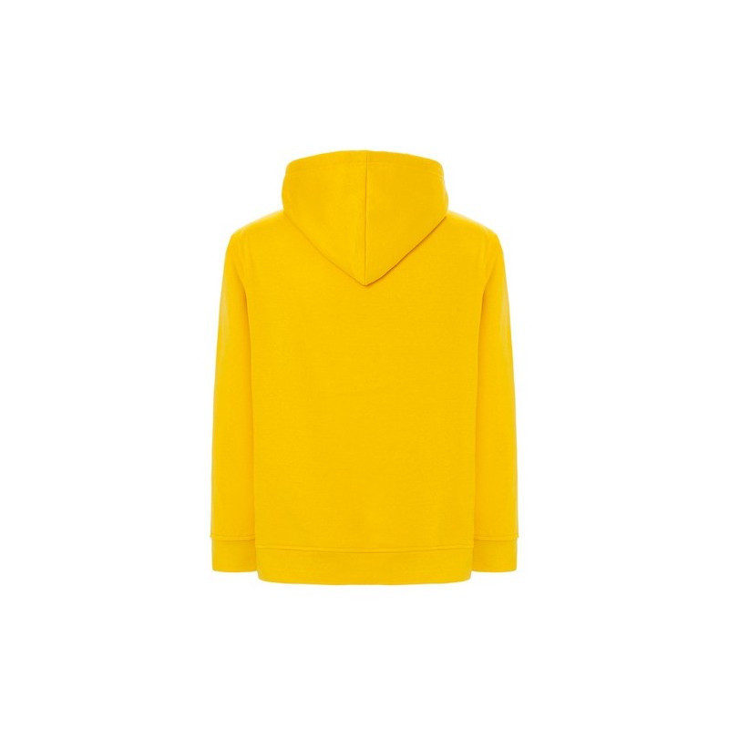 SUDADERA UNISEX CON CAPUCHA, CREMALLERA Y BOLSILLO CANGURO COLOR AMARILLO