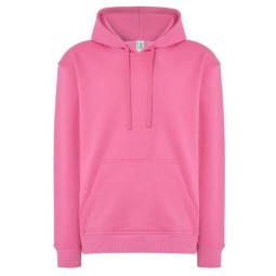 SUDADERA UNISEX CON CAPUCHA, CREMALLERA Y BOLSILLO CANGURO COLOR AZALEA