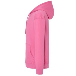 SUDADERA UNISEX CON CAPUCHA, CREMALLERA Y BOLSILLO CANGURO COLOR AZALEA