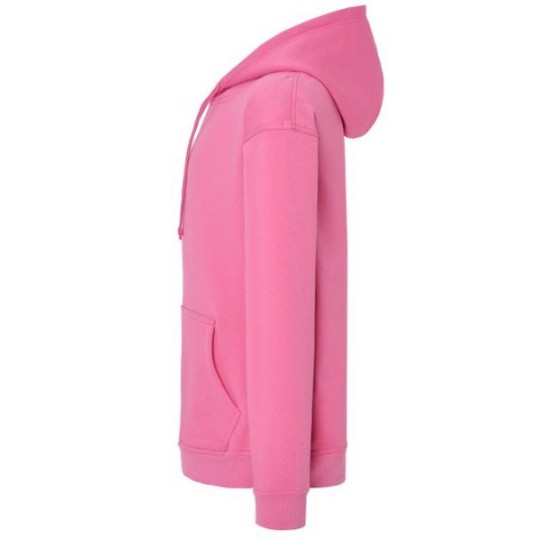 SUDADERA UNISEX CON CAPUCHA, CREMALLERA Y BOLSILLO CANGURO COLOR AZALEA