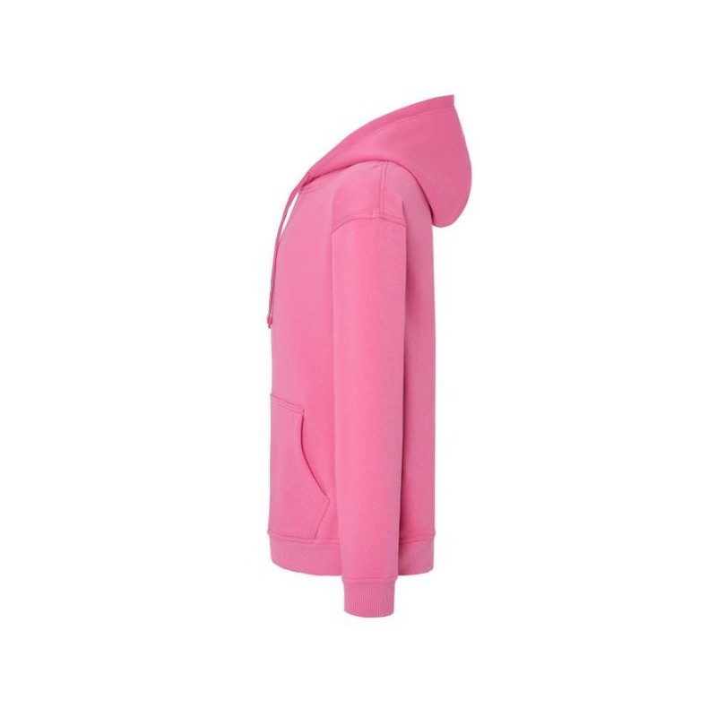 SUDADERA UNISEX CON CAPUCHA, CREMALLERA Y BOLSILLO CANGURO COLOR AZALEA