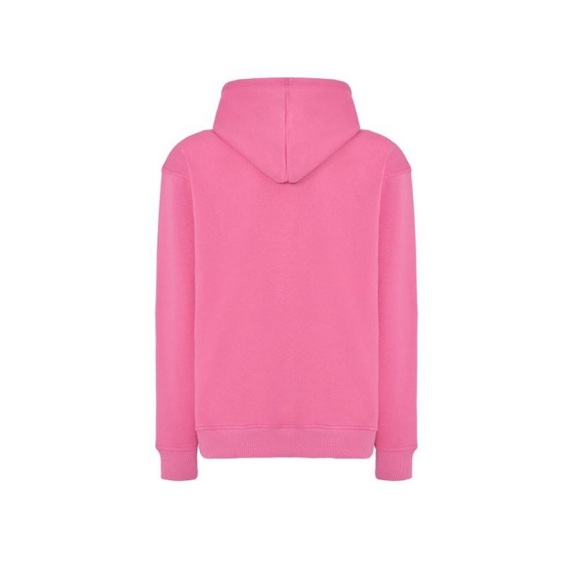 SUDADERA UNISEX CON CAPUCHA, CREMALLERA Y BOLSILLO CANGURO COLOR AZALEA