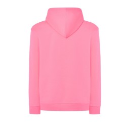 SUDADERA UNISEX CON CAPUCHA, CREMALLERA Y BOLSILLO CANGURO COLOR FUCSIA FLUOR