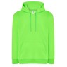 SUDADERA UNISEX CON CAPUCHA, CREMALLERA Y BOLSILLO CANGURO COLOR VERDE FLÚOR