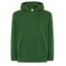 SUDADERA UNISEX CON CAPUCHA, CREMALLERA Y BOLSILLO CANGURO COLOR VERDE BOTELLA