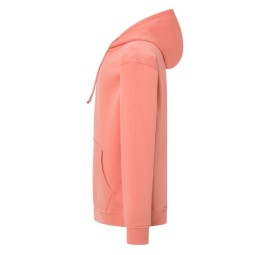 SUDADERA UNISEX CON CAPUCHA, CREMALLERA Y BOLSILLO CANGURO COLOR CORAL