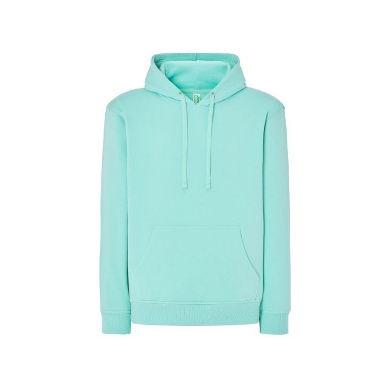 SUDADERA UNISEX CON CAPUCHA, CREMALLERA Y BOLSILLO CANGURO COLOR VERDE MENTA