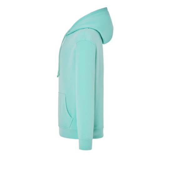 SUDADERA UNISEX CON CAPUCHA, CREMALLERA Y BOLSILLO CANGURO COLOR VERDE MENTA