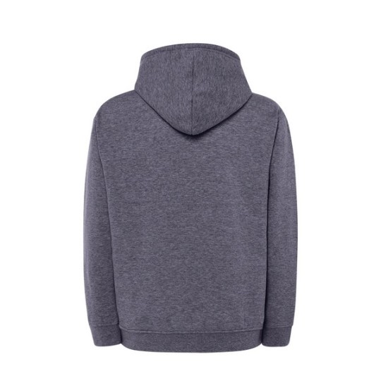 SUDADERA UNISEX CON CAPUCHA, CREMALLERA Y BOLSILLO CANGURO COLOR DENIM HEATHER