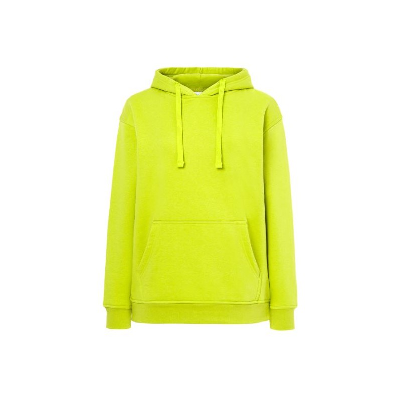 SUDADERA UNISEX CON CAPUCHA, CREMALLERA Y BOLSILLO CANGURO COLOR VERDE MANZANA