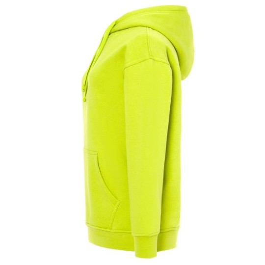 SUDADERA UNISEX CON CAPUCHA, CREMALLERA Y BOLSILLO CANGURO COLOR VERDE MANZANA