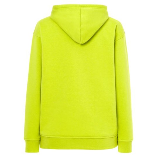 SUDADERA UNISEX CON CAPUCHA, CREMALLERA Y BOLSILLO CANGURO COLOR VERDE MANZANA