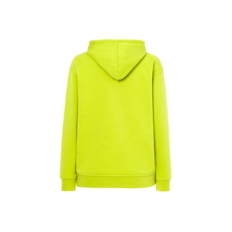 SUDADERA UNISEX CON CAPUCHA, CREMALLERA Y BOLSILLO CANGURO COLOR VERDE MANZANA