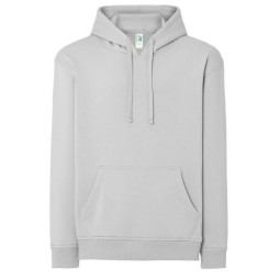 SUDADERA UNISEX CON CAPUCHA, CREMALLERA Y BOLSILLO CANGURO COLOR PLATA