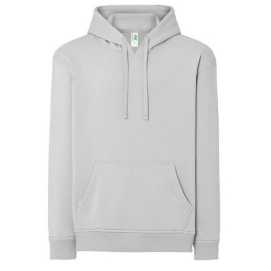 SUDADERA UNISEX CON CAPUCHA, CREMALLERA Y BOLSILLO CANGURO COLOR PLATA