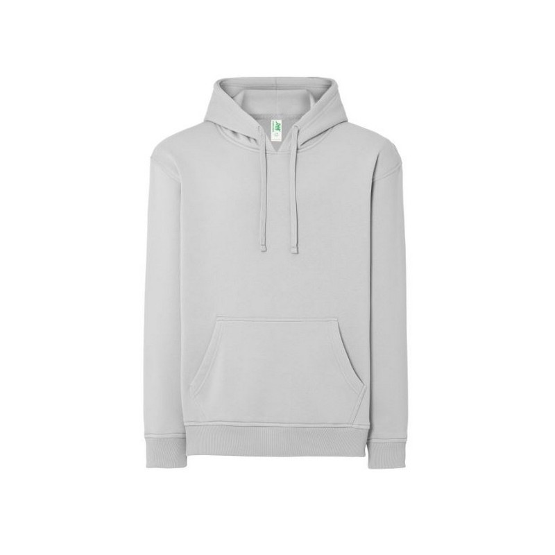 SUDADERA UNISEX CON CAPUCHA, CREMALLERA Y BOLSILLO CANGURO COLOR PLATA