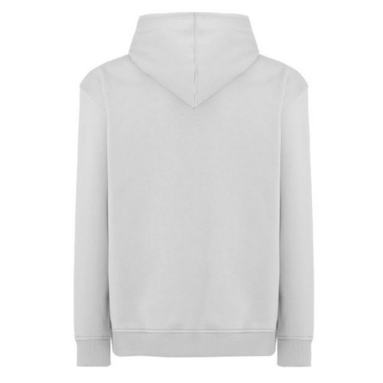 SUDADERA UNISEX CON CAPUCHA, CREMALLERA Y BOLSILLO CANGURO COLOR PLATA