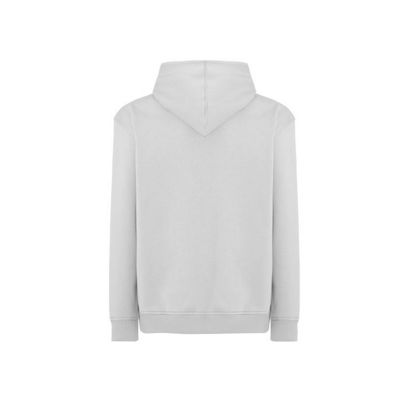 SUDADERA UNISEX CON CAPUCHA, CREMALLERA Y BOLSILLO CANGURO COLOR PLATA