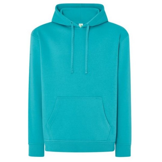 SUDADERA UNISEX CON CAPUCHA, CREMALLERA Y BOLSILLO CANGURO COLOR AQUAMARINE