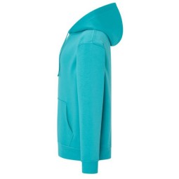 SUDADERA UNISEX CON CAPUCHA, CREMALLERA Y BOLSILLO CANGURO COLOR AQUAMARINE