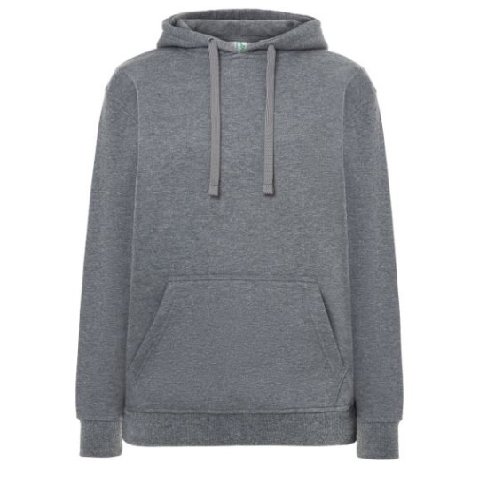 SUDADERA UNISEX CON CAPUCHA, CREMALLERA Y BOLSILLO CANGURO COLOR GRIS OSCURO