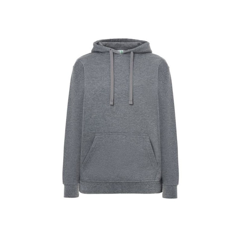 SUDADERA UNISEX CON CAPUCHA, CREMALLERA Y BOLSILLO CANGURO COLOR GRIS OSCURO