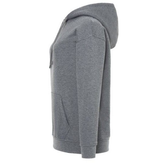 SUDADERA UNISEX CON CAPUCHA, CREMALLERA Y BOLSILLO CANGURO COLOR GRIS OSCURO