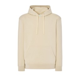 SUDADERA UNISEX CON CAPUCHA, CREMALLERA Y BOLSILLO CANGURO COLOR BUTTER CREAM