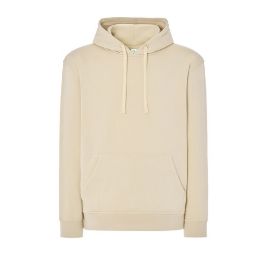 SUDADERA UNISEX CON CAPUCHA, CREMALLERA Y BOLSILLO CANGURO COLOR BUTTER CREAM