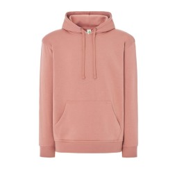 SUDADERA UNISEX CON CAPUCHA, CREMALLERA Y BOLSILLO CANGURO COLOR ROSA VINTAGE