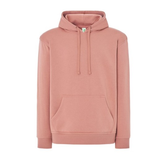 SUDADERA UNISEX CON CAPUCHA, CREMALLERA Y BOLSILLO CANGURO COLOR ROSA VINTAGE