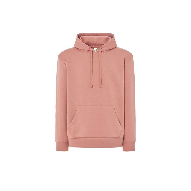 SUDADERA UNISEX CON CAPUCHA, CREMALLERA Y BOLSILLO CANGURO COLOR ROSA VINTAGE
